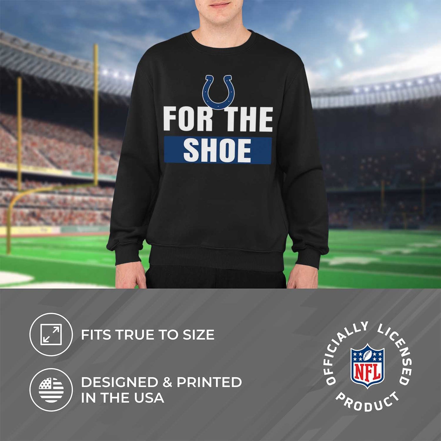 Indianapolis Colts NFL Adult Slogan Crewneck Sweatshirt - Black