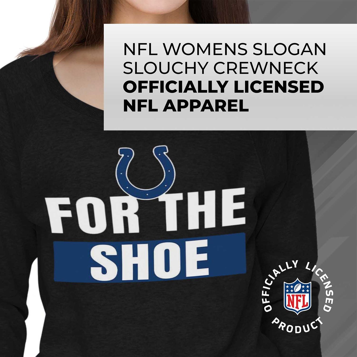 Indianapolis Colts NFL Womens Team Slogan Crew Neck - Black