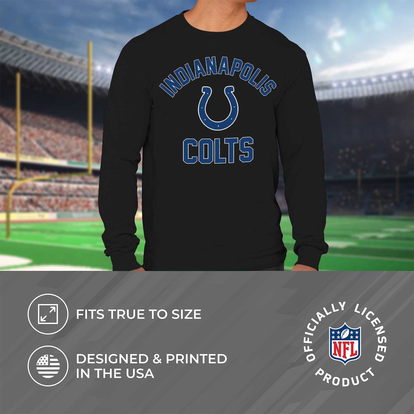 Indianapolis Colts NFL Gameday Adult Long Sleeve Shirt - Black