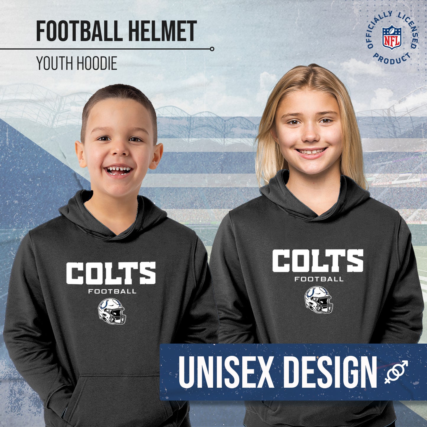 Indianapolis Colts NFL Youth Football Helmet Hood - Charcoal