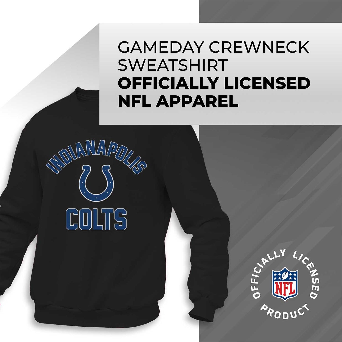 Indianapolis Colts NFL Adult Gameday Football Crewneck Sweatshirt - Black