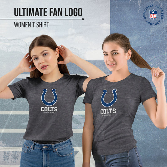 Indianapolis Colts Women's NFL Ultimate Fan Logo Short Sleeve T-Shirt - Charcoal