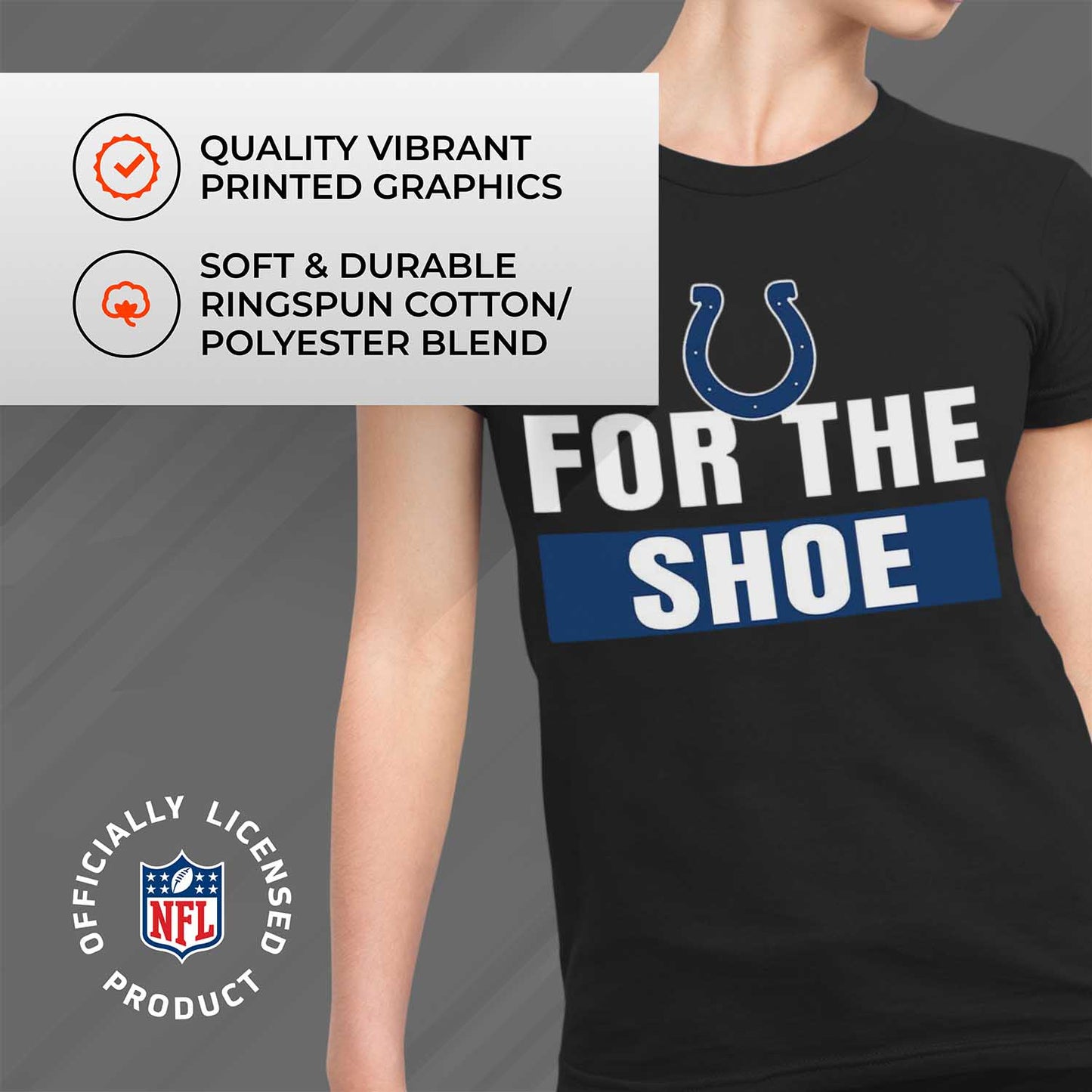 Indianapolis Colts NFL Womens Team Slogan Short Sleeve Tshirt - Black