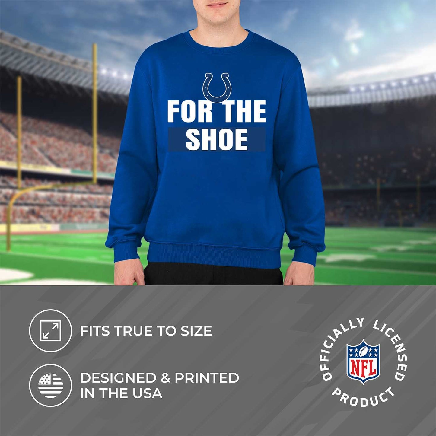 Indianapolis Colts NFL Adult Slogan Crewneck Sweatshirt - Royal