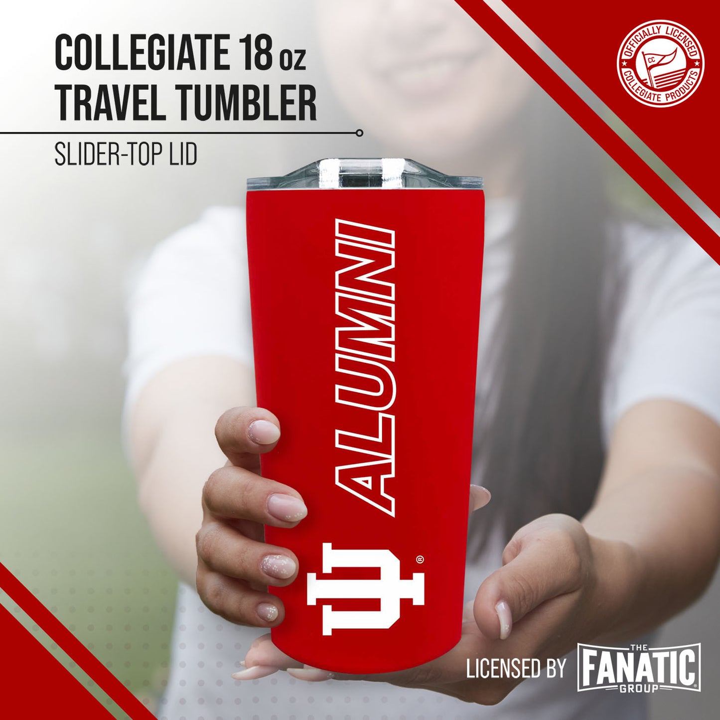 Indiana Hoosiers Collegiate Stainless Steel Travel Tumbler for Alumni - Crimson