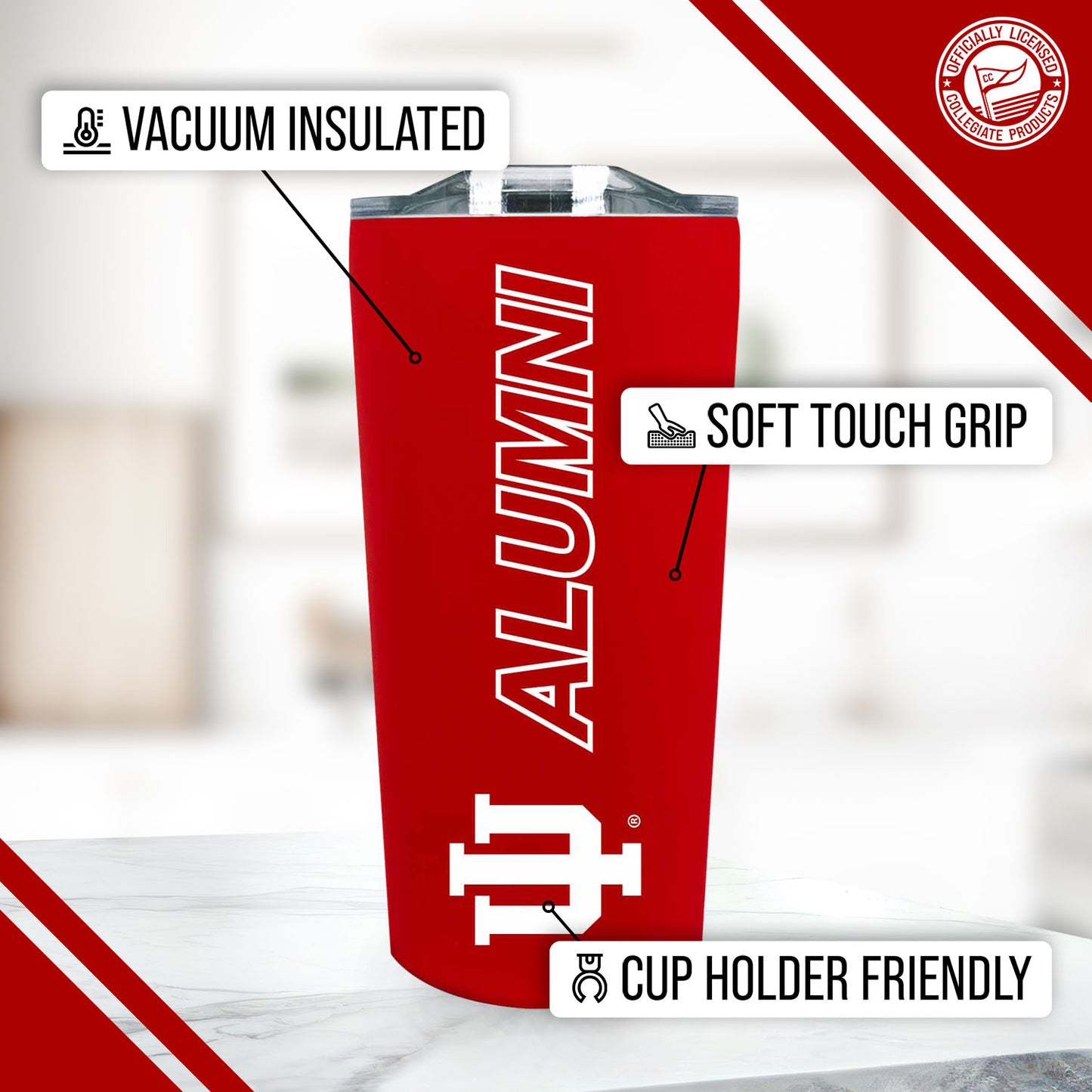 Indiana Hoosiers Collegiate Stainless Steel Travel Tumbler for Alumni - Crimson