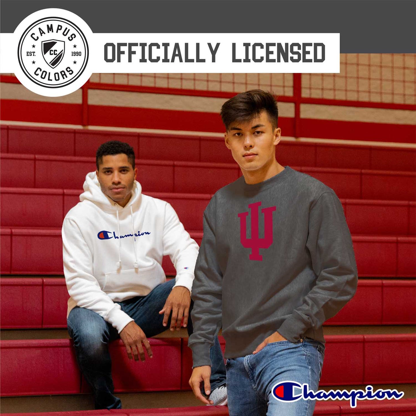 Indiana Hoosiers Adult Mascot Fleece Crewneck - Charcoal