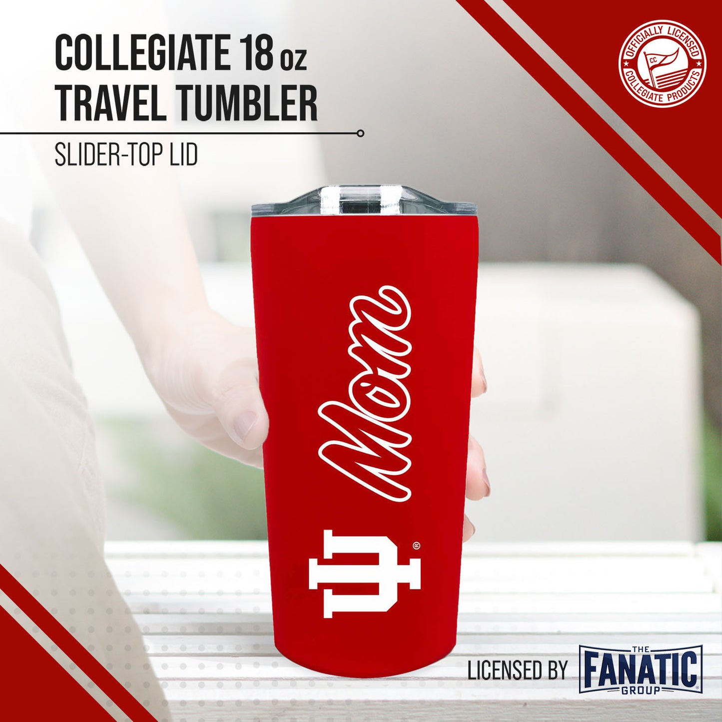 Indiana Hoosiers NCAA Stainless Steel Travel Tumbler for Mom - Crimson