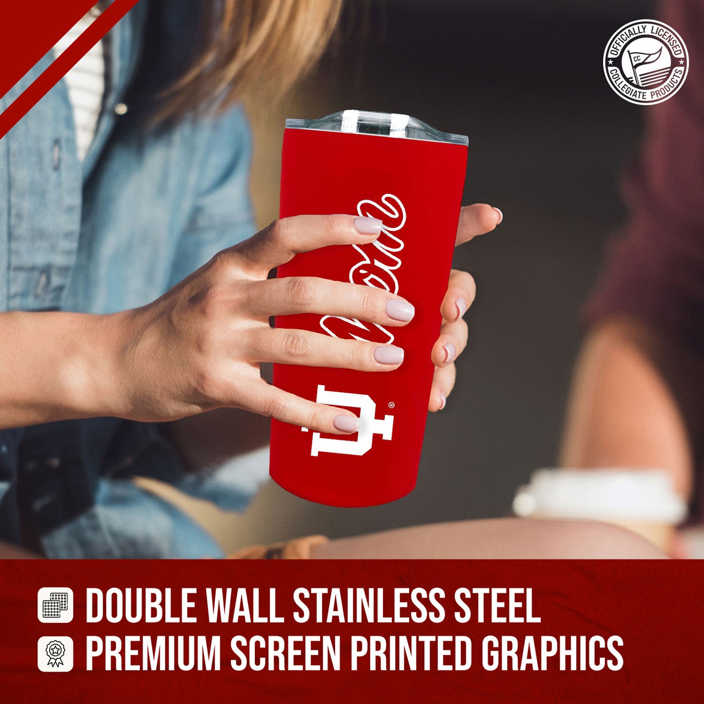 Indiana Hoosiers NCAA Stainless Steel Travel Tumbler for Mom - Crimson