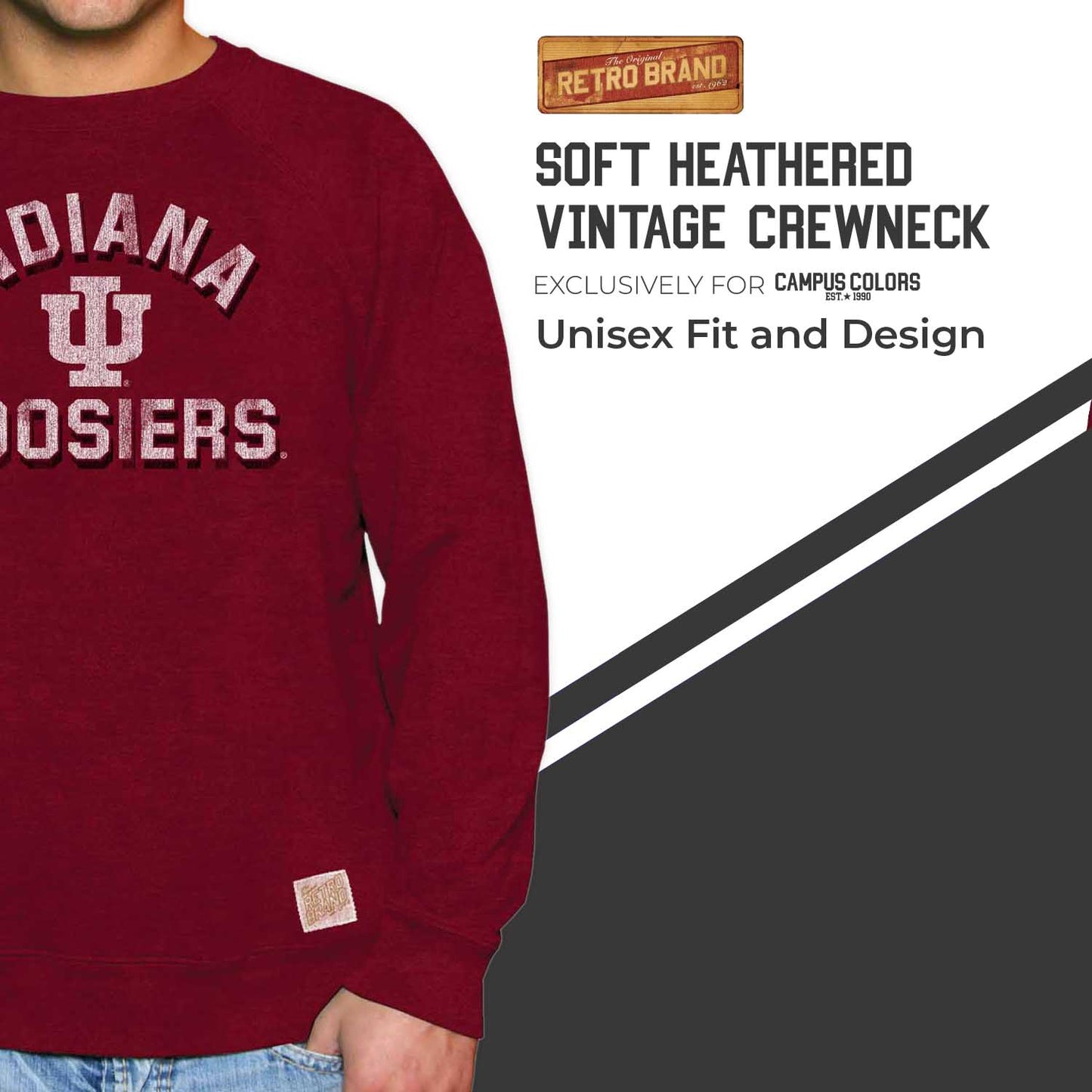 Indiana Hoosiers Adult University Crewneck - Crimson
