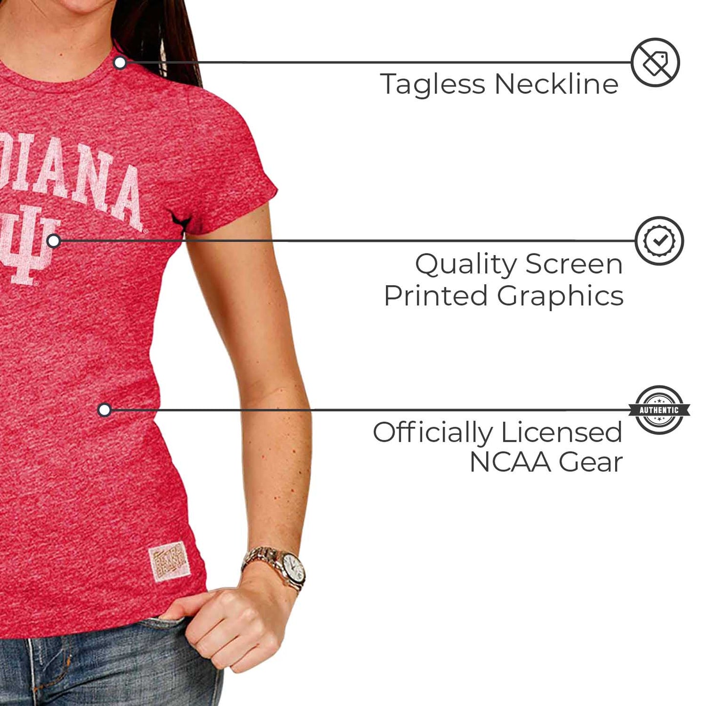Indiana Hoosiers University Women's T-Shirt - Crimson