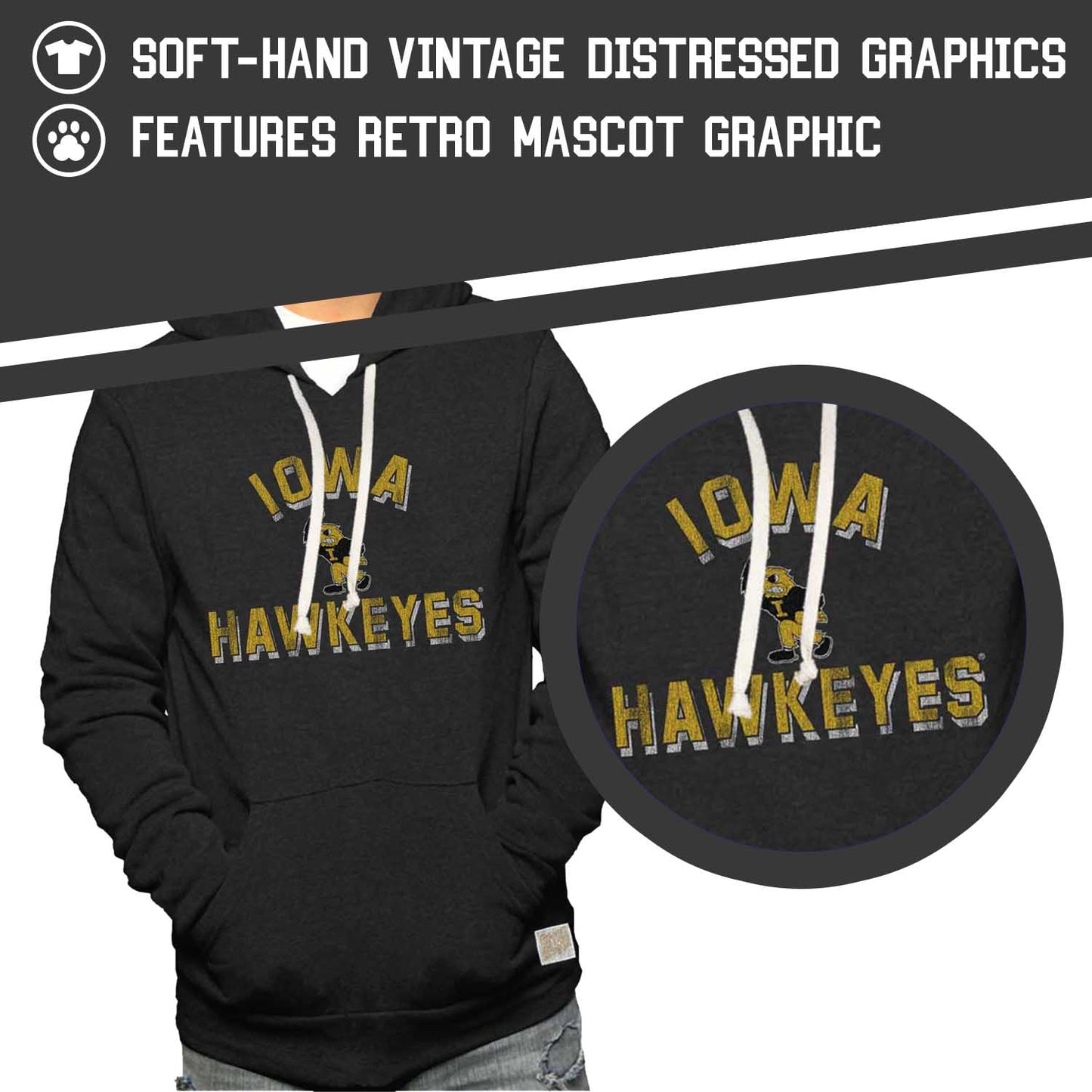 Iowa Hawkeyes Adult University Hoodie - Black