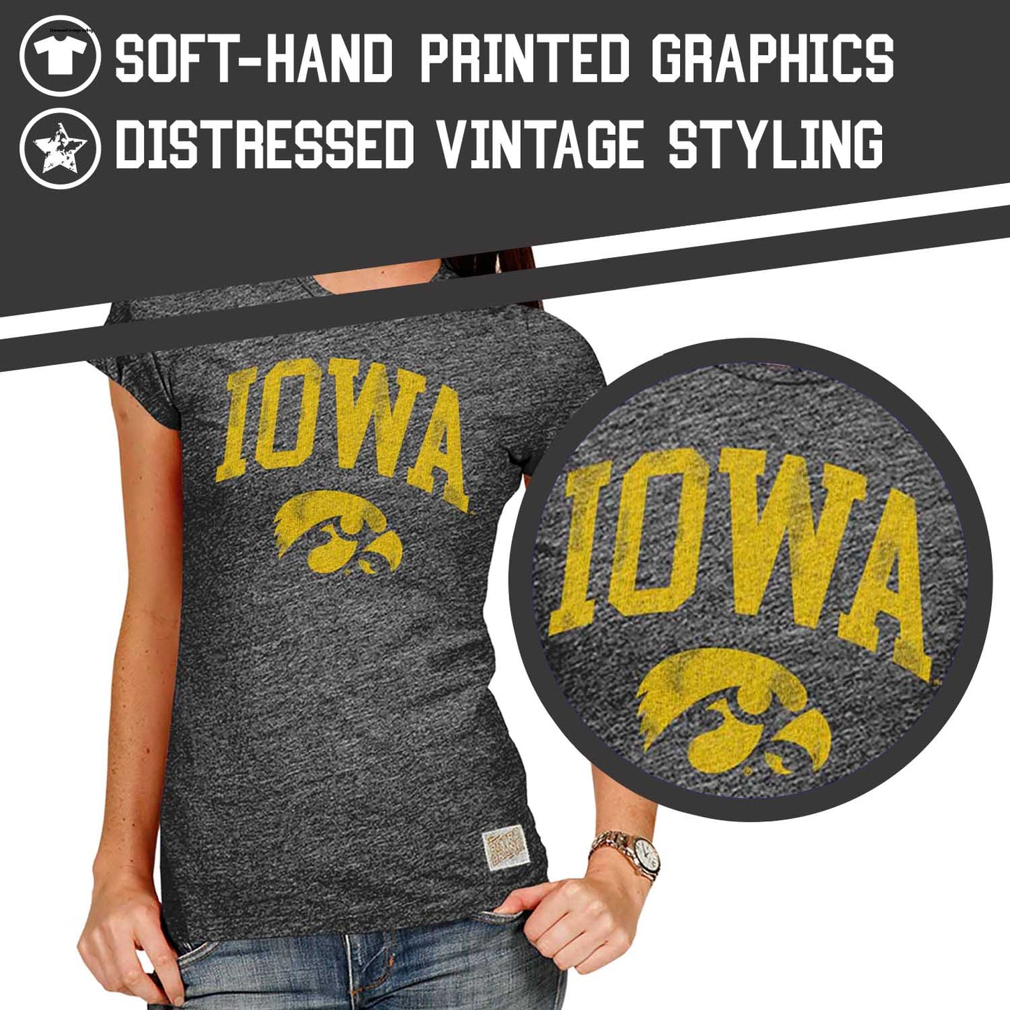 Iowa Hawkeyes University Women's T-Shirt - Black