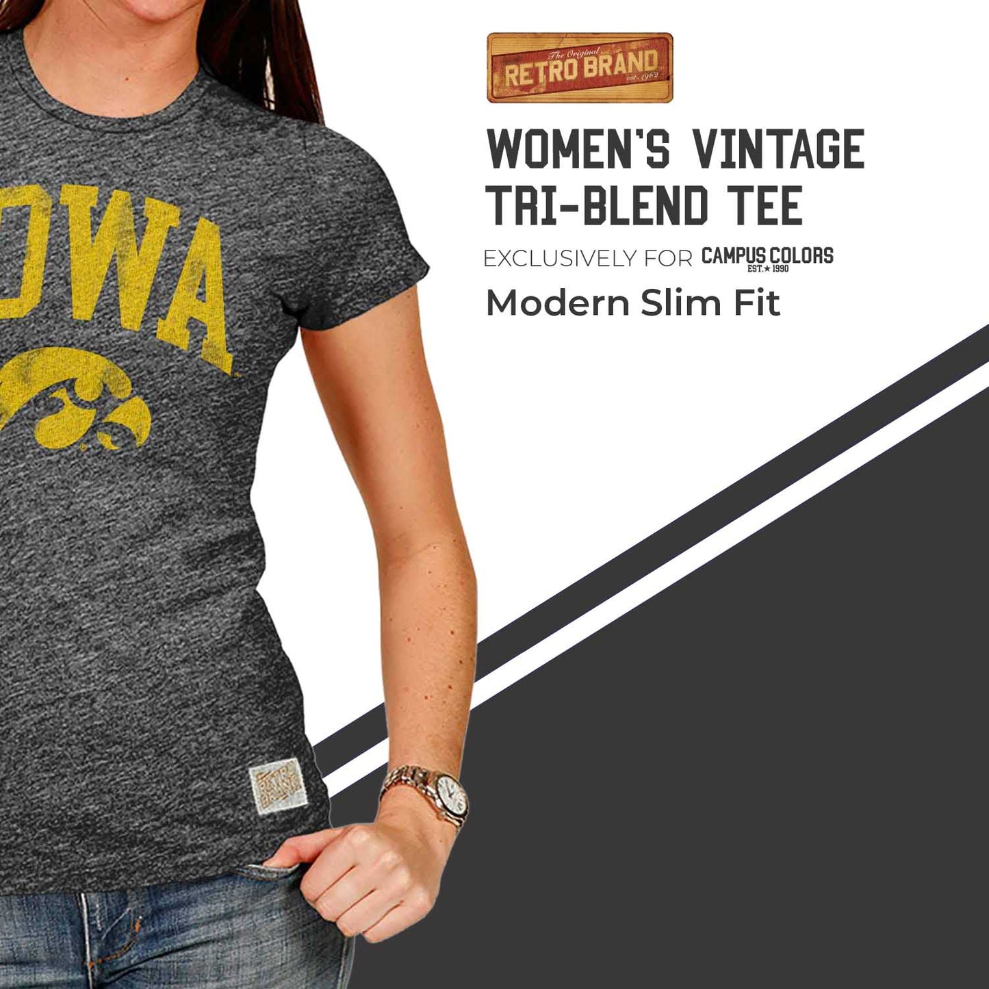 Iowa Hawkeyes University Women's T-Shirt - Black