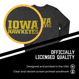 Iowa Hawkeyes NCAA Adult Charcoal Crewneck Fleece Sweatshirt - Charcoal