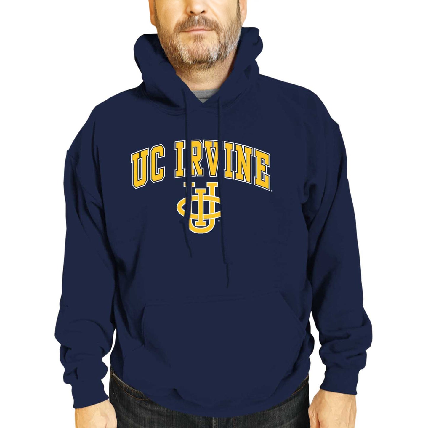 UC-Irvine Anteaters Adult Arch & Logo Soft Style Gameday Hooded Sweatshirt - Navy
