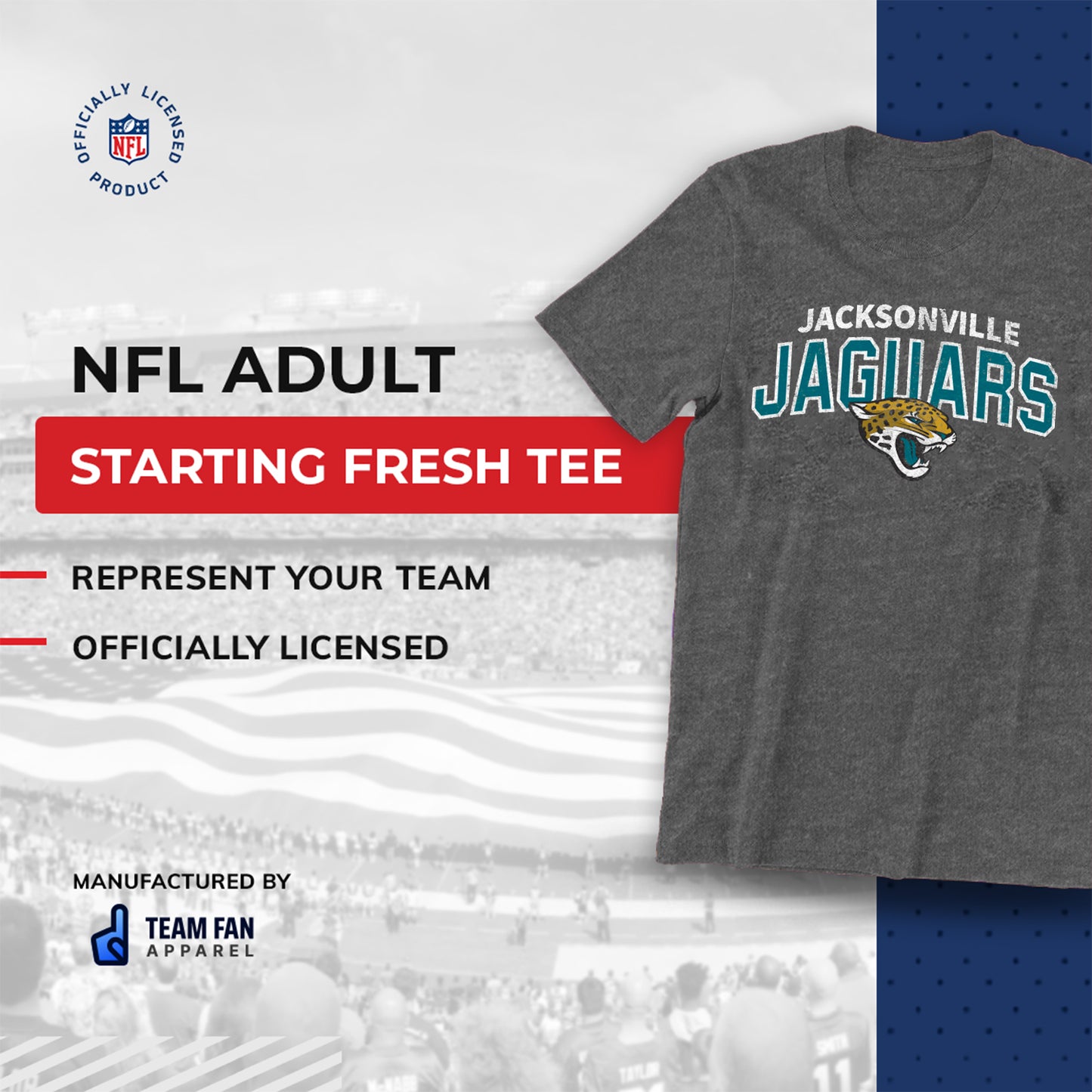 Jacksonville Jaguars NFL Starting Fresh Short Sleeve Heather T-Shirt - Sport Gray