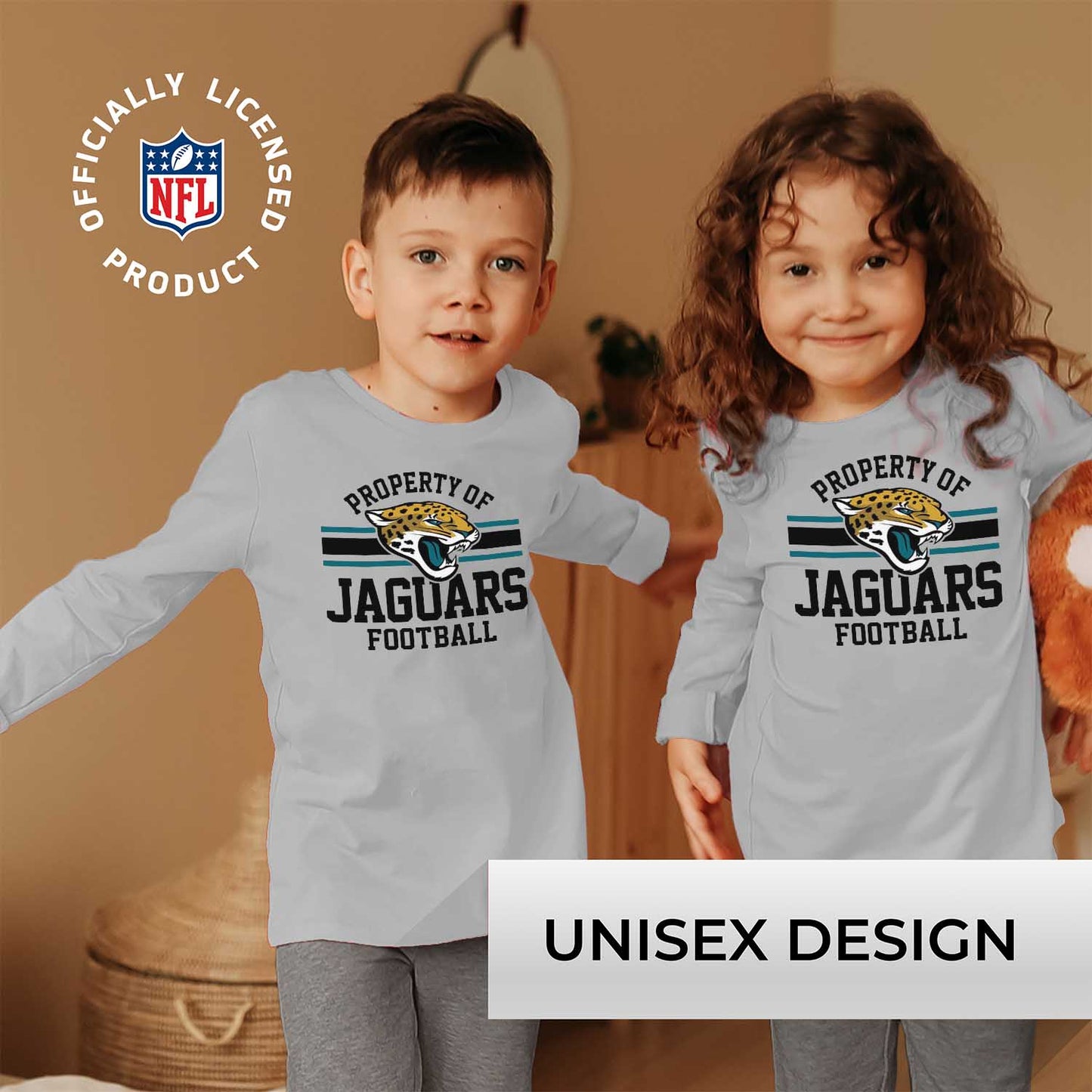 Jacksonville Jaguars NFL Youth Property Of Long Sleeve Lightweight T Shirt - Sport Gray
