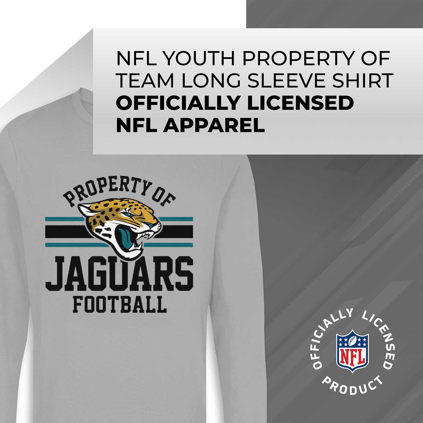 Jacksonville Jaguars NFL Youth Property Of Long Sleeve Lightweight T Shirt - Sport Gray