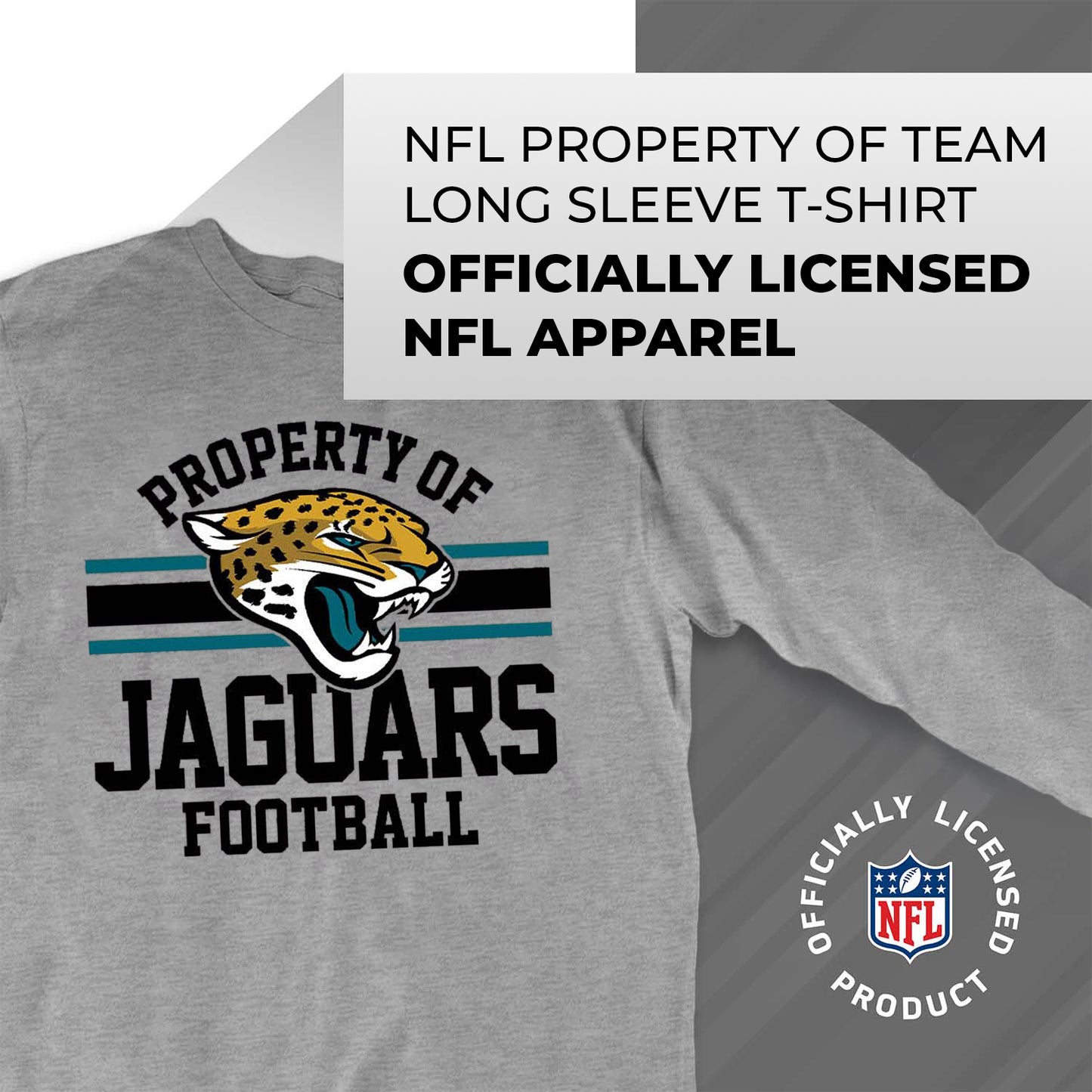 Jacksonville Jaguars NFL Adult Property Of Long SleeveT Shirt - Sport Gray