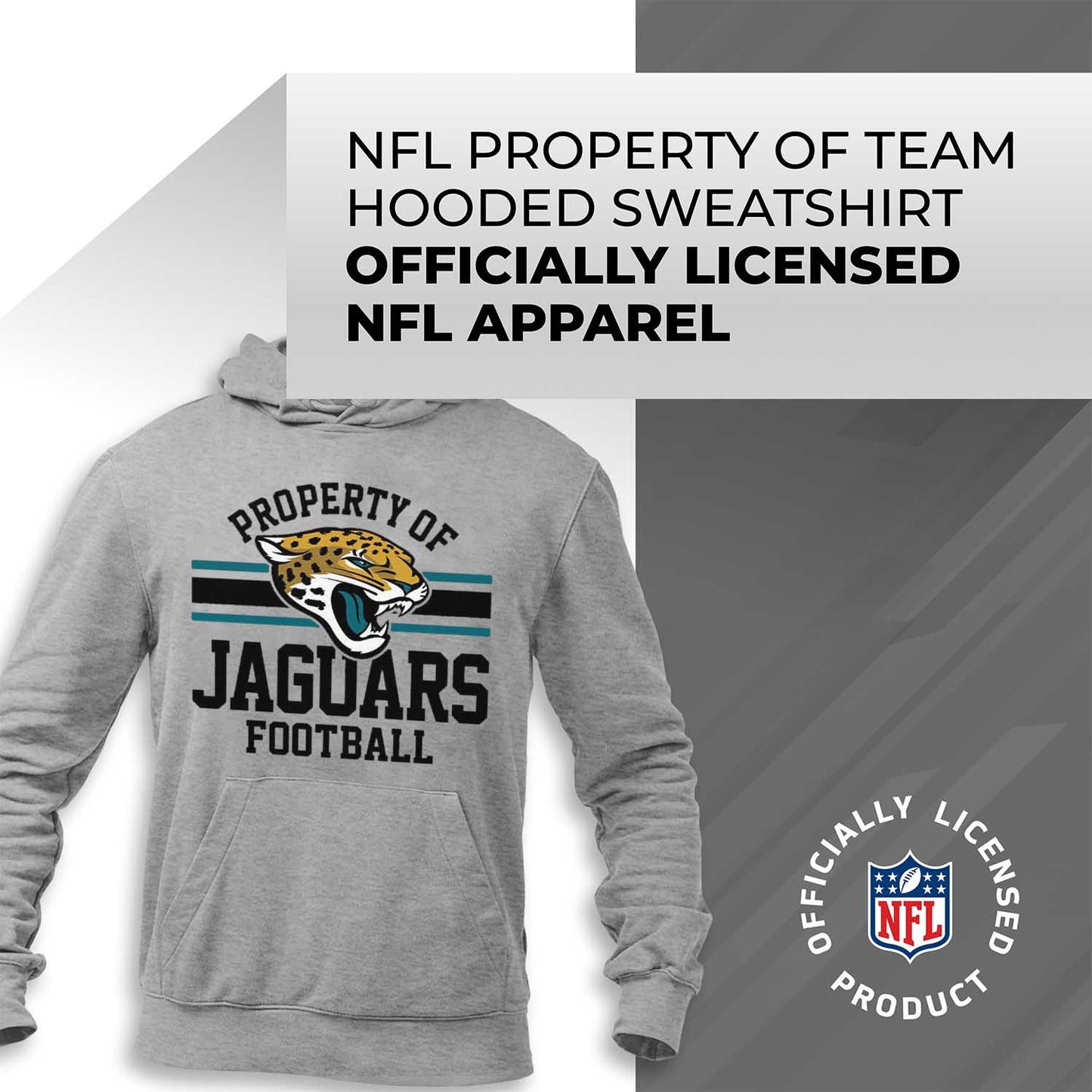Jacksonville Jaguars NFL Adult Property Of Hooded Sweatshirt - Sport Gray