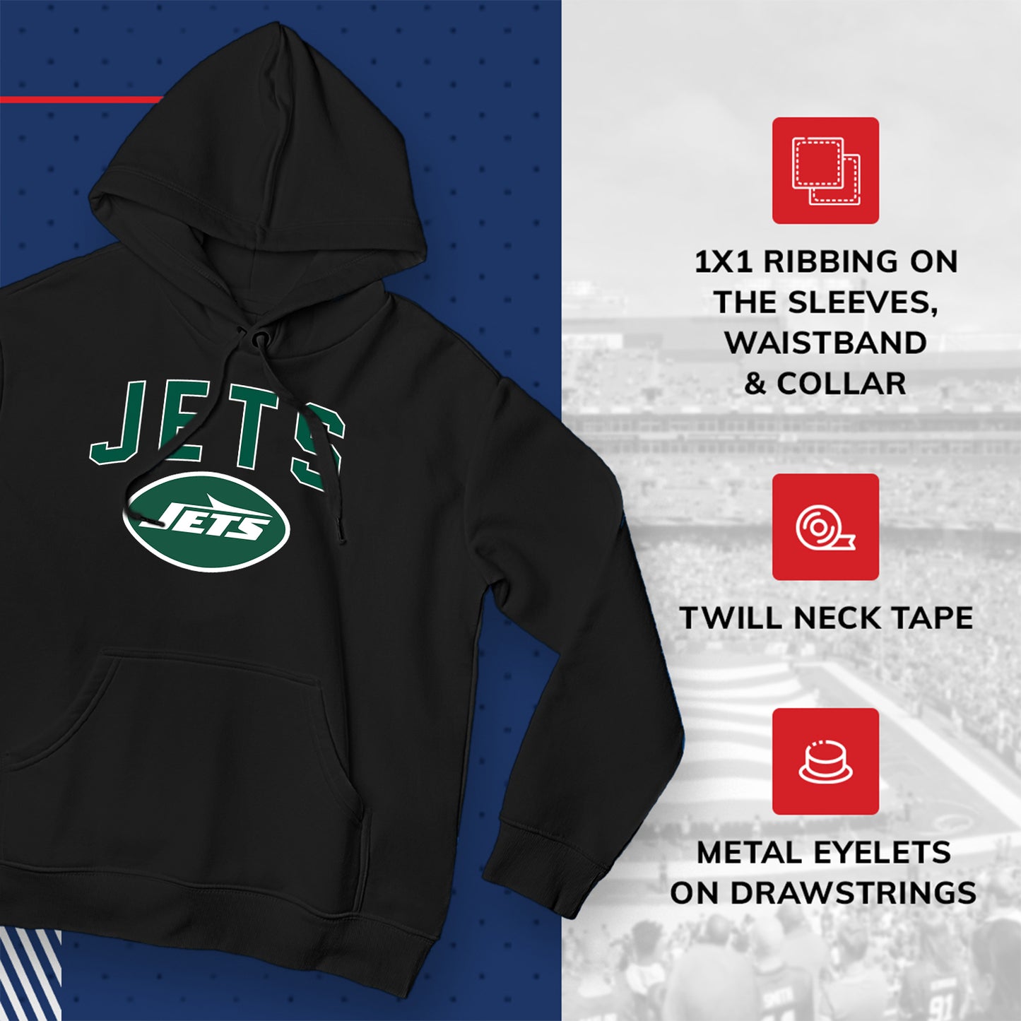New York Jets NFL Home Team Hoodie - Black