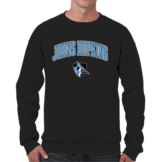 Johns Hopkins Blue Jays Adult Arch & Logo Soft Style Gameday Crewneck Sweatshirt - Black