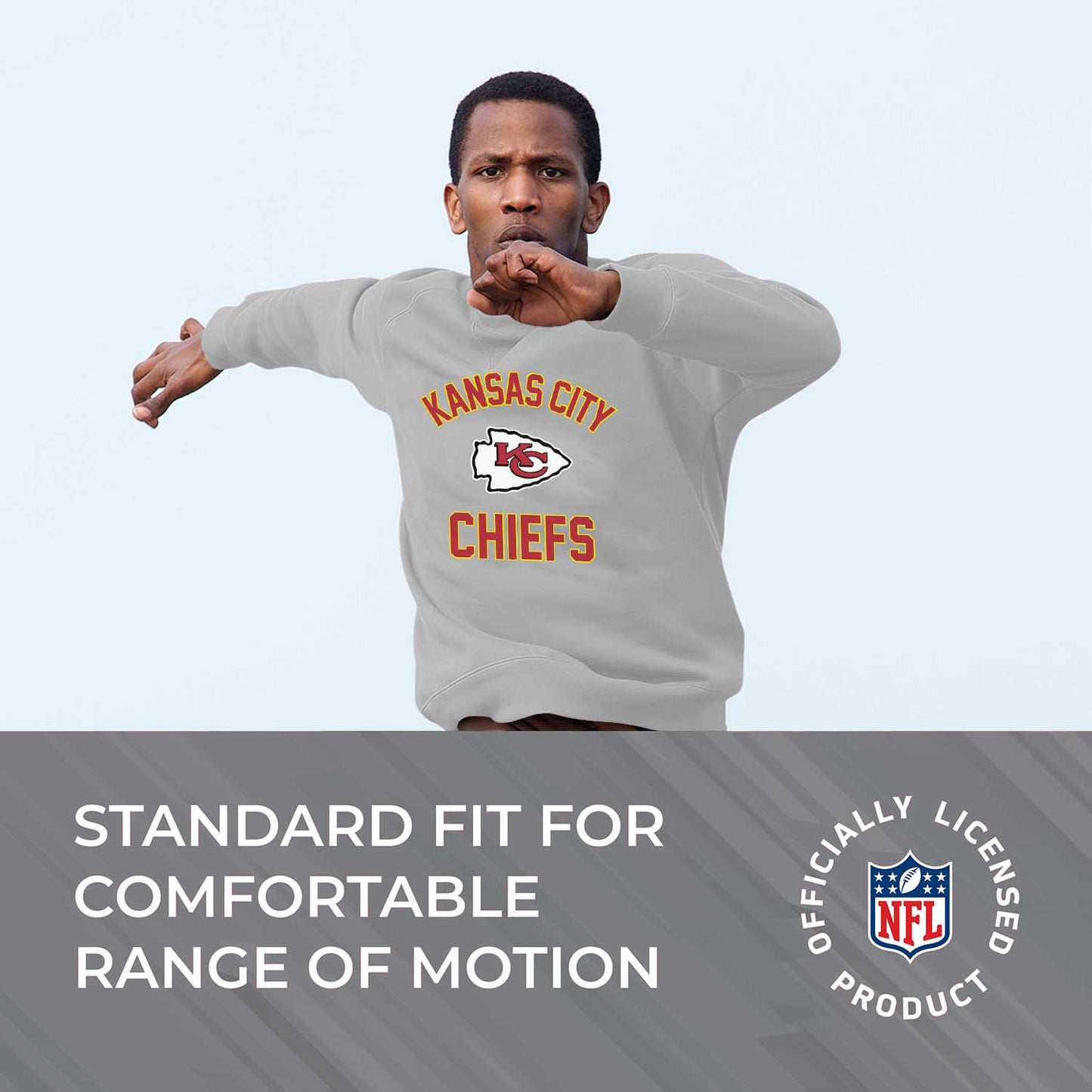 Kansas City Chiefs NFL Adult Gameday Football Crewneck Sweatshirt - Sport Gray