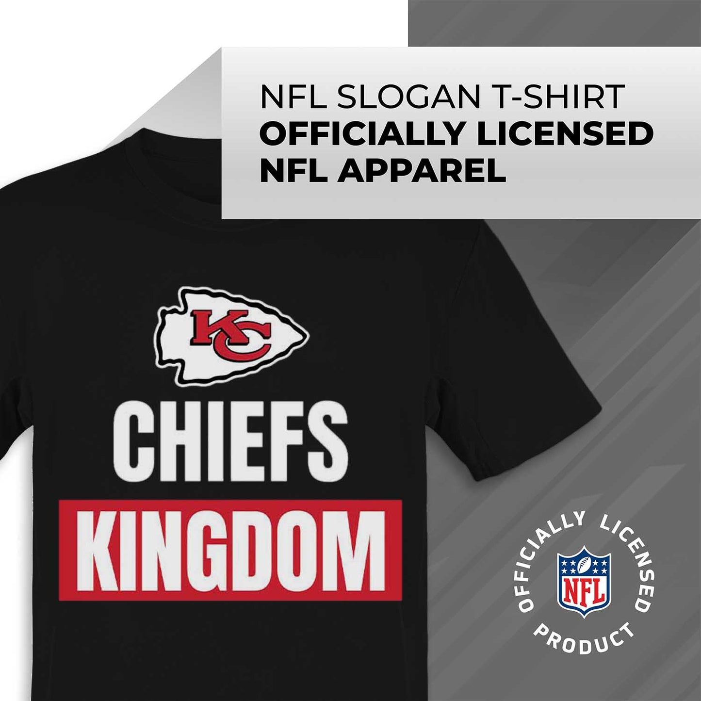 Kansas City Chiefs NFL Adult Team Slogan Unisex T-Shirt - Black