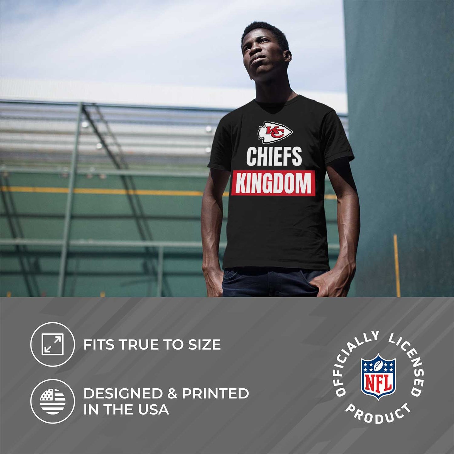 Kansas City Chiefs NFL Adult Team Slogan Unisex T-Shirt - Black