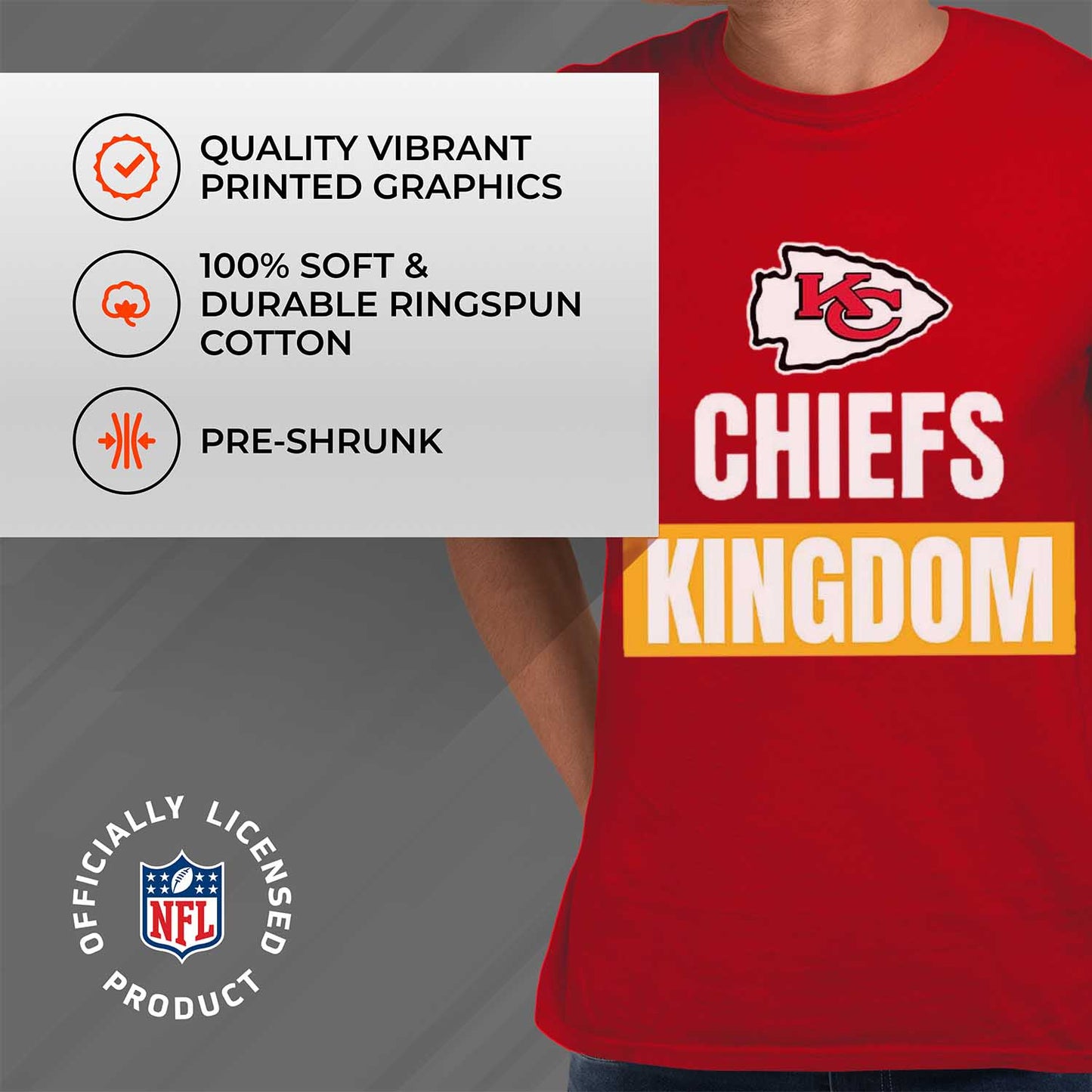 Kansas City Chiefs NFL Adult Team Slogan Unisex T-Shirt - Red