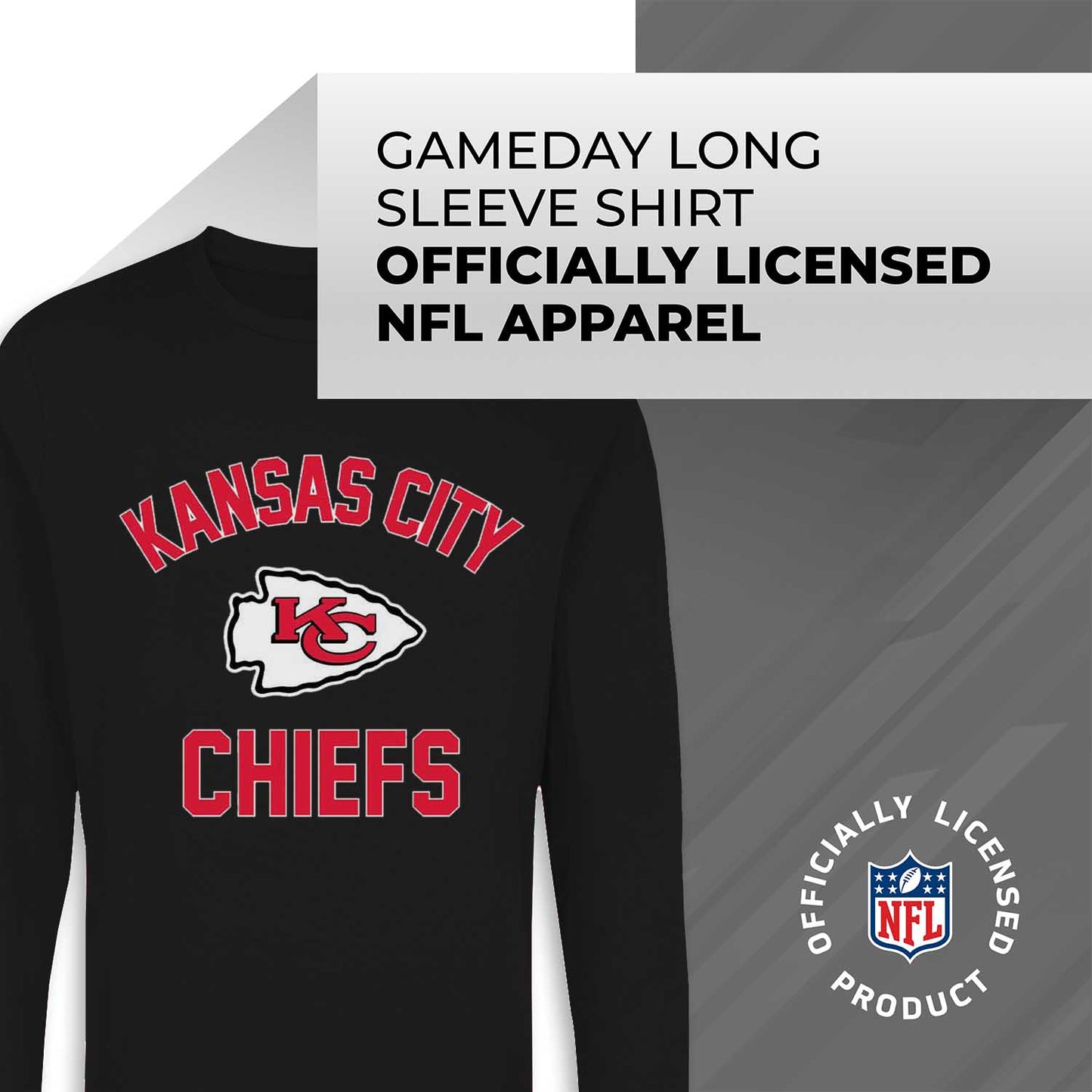 Kansas City Chiefs NFL Gameday Adult Long Sleeve Shirt - Black