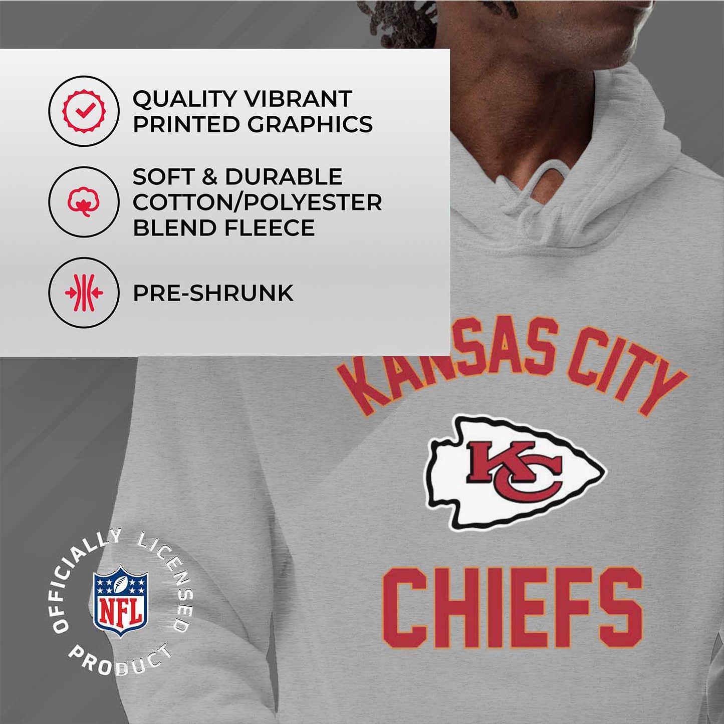 Kansas City Chiefs NFL Adult Gameday Hooded Sweatshirt - Sport Gray