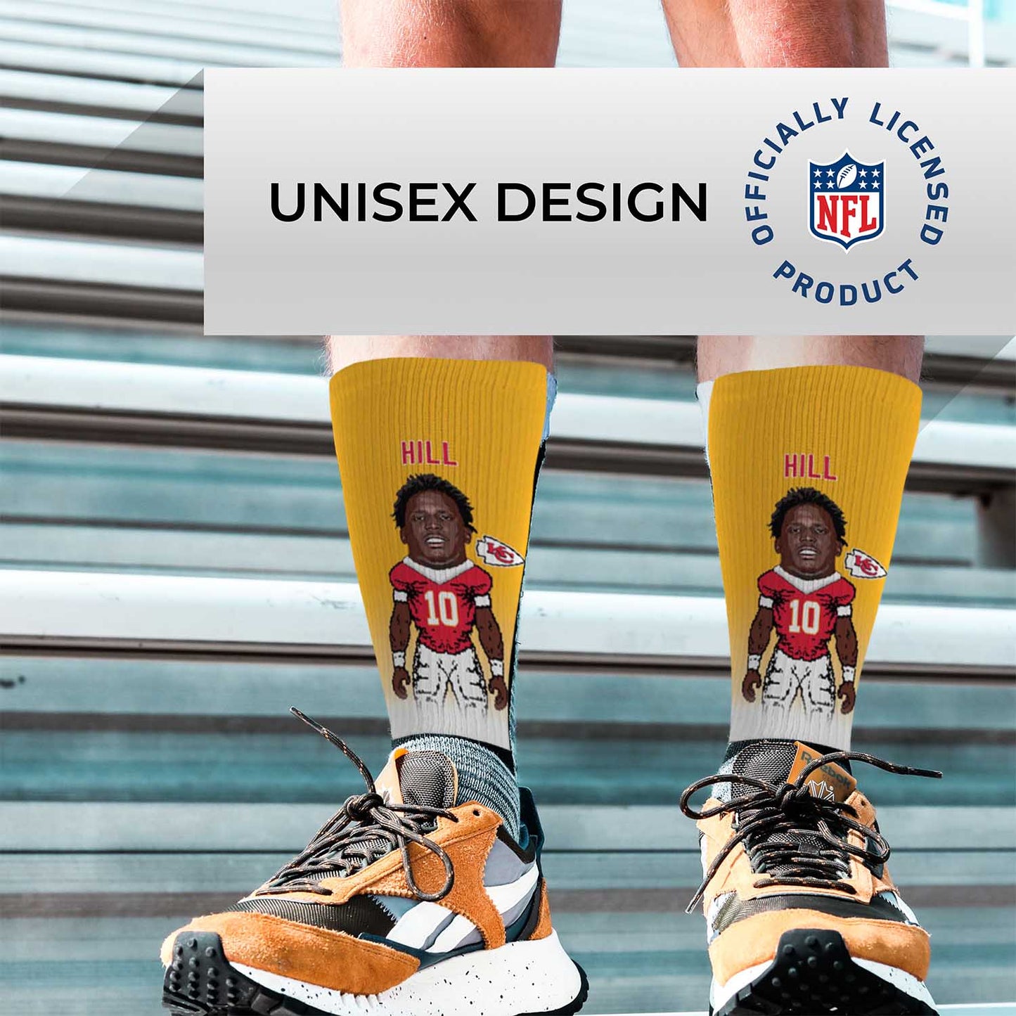 Kansas City Chiefs NFL Adult V Curve MVP Player Crew Socks - Gold #10