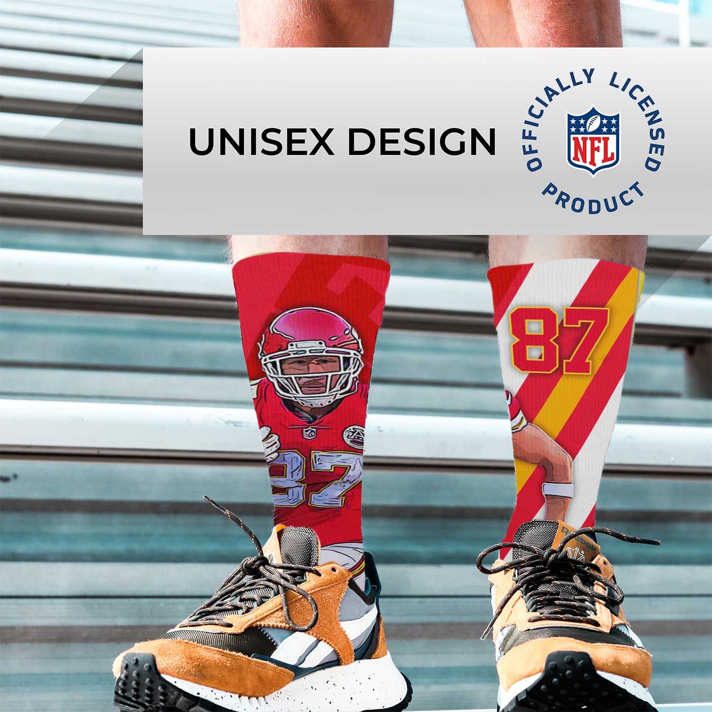 Kansas City Chiefs NFL Adult Player Stripe Sock - Red