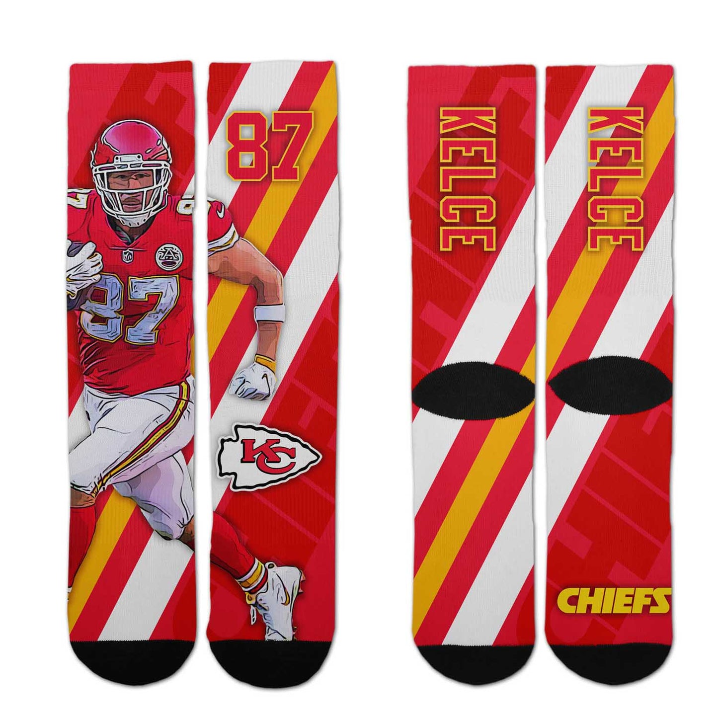 Kansas City Chiefs NFL Adult Player Stripe Sock - Red