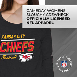 Kansas City Chiefs NFL Womens Crew Neck Light Weight - Charcoal