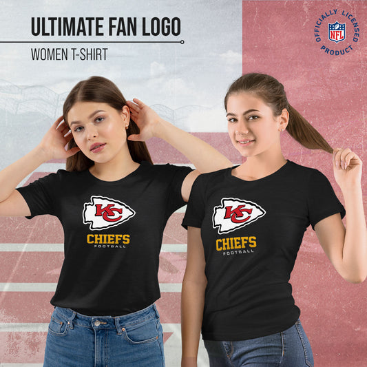 Kansas City Chiefs Women's NFL Ultimate Fan Logo Short Sleeve T-Shirt - Black