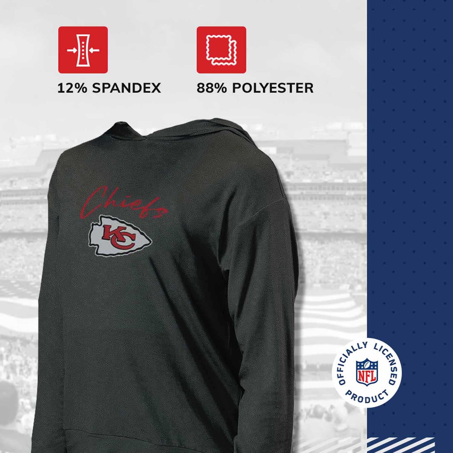 Kansas City Chiefs NFL Women's Session Pullover Hoodie - Black