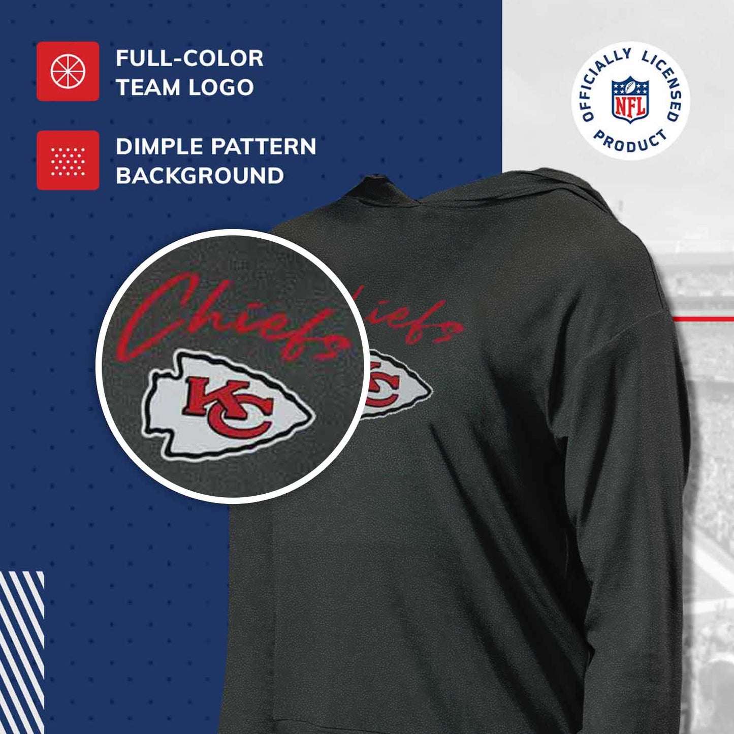Kansas City Chiefs NFL Women's Session Pullover Hoodie - Black