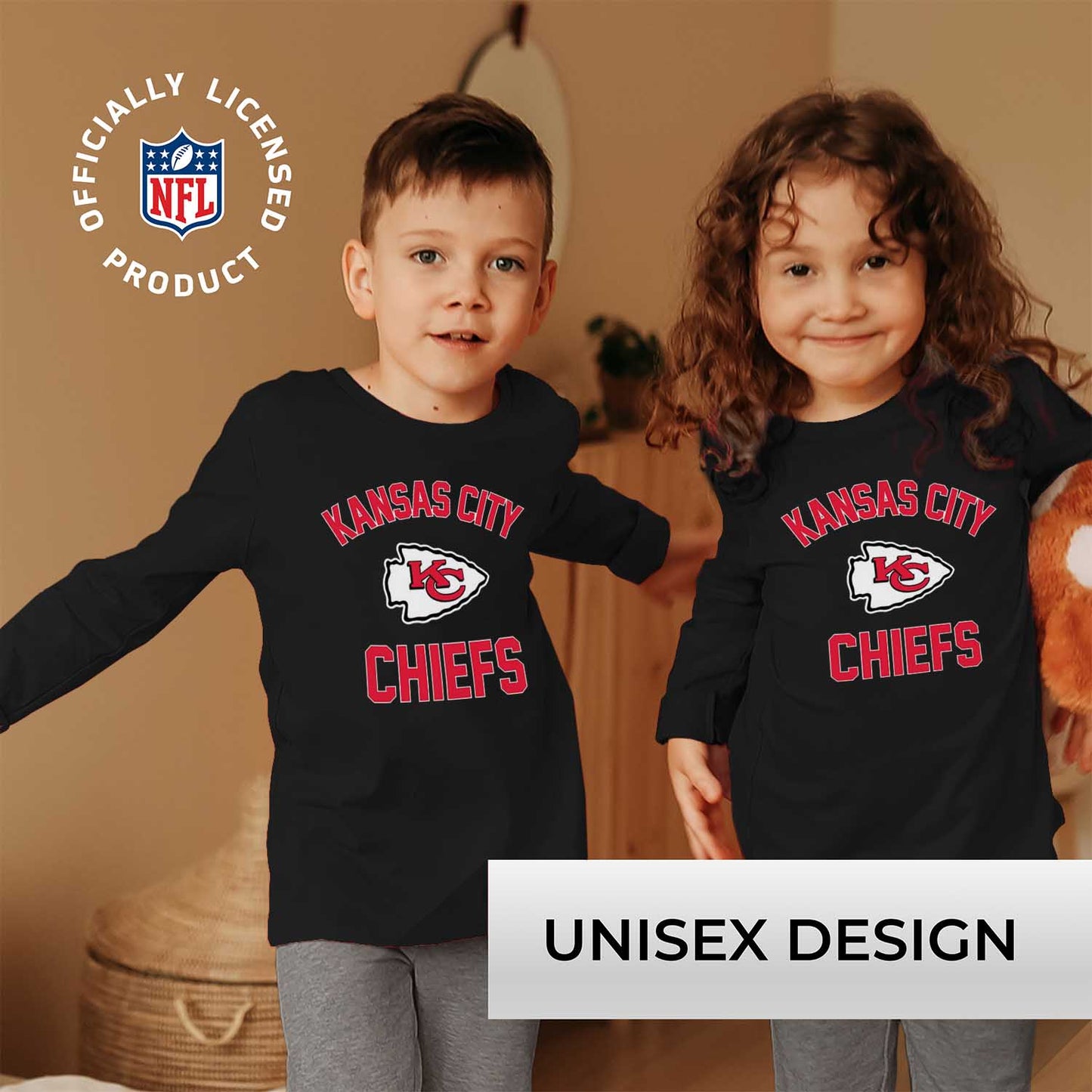 Kansas City Chiefs NFL Gameday Youth Football Long Sleeve Shirt - Black