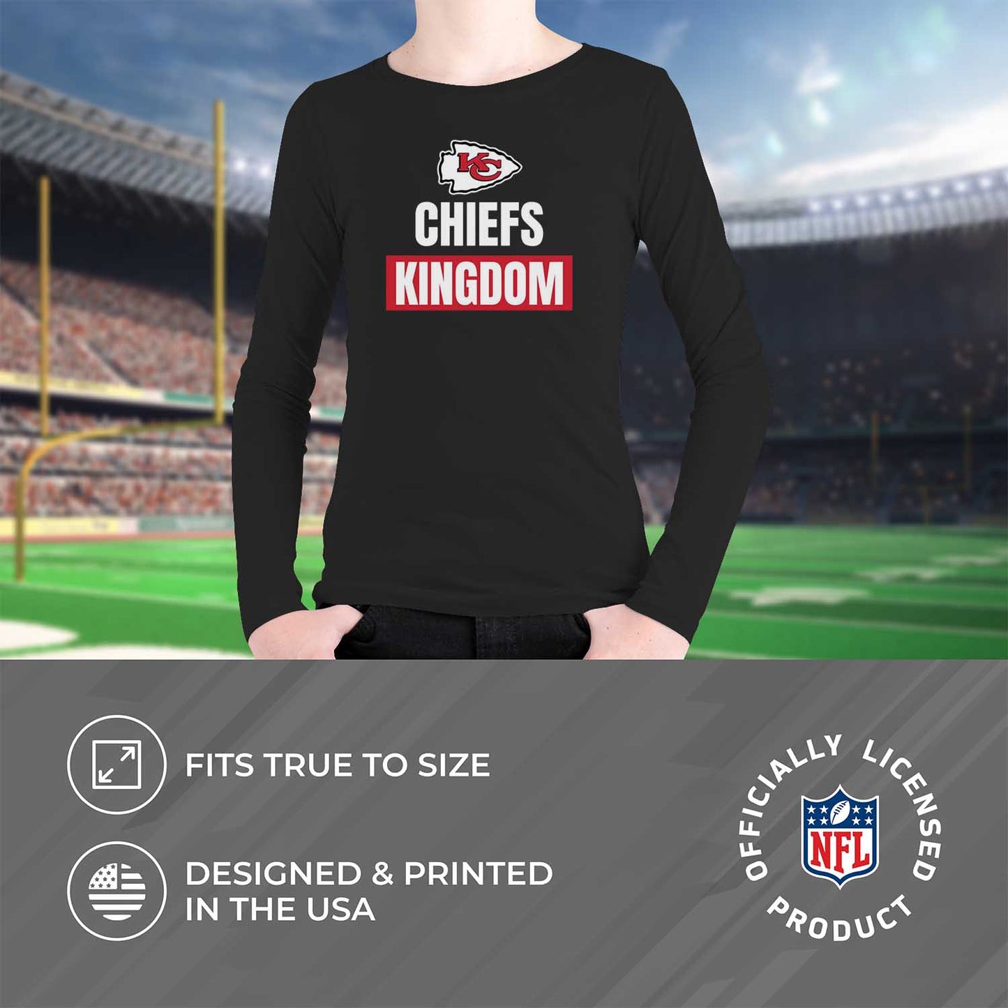 Los Angeles Rams NFL Youth Team Slogan Long Sleeve Shirt - Black