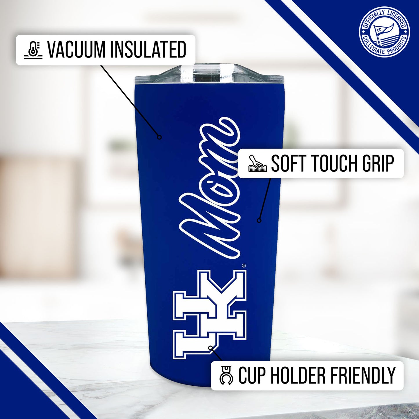 Kentucky Wildcats NCAA Stainless Steel Travel Tumbler for Mom - Royal