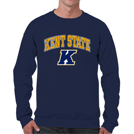 Kent State Golden Flashes Adult Arch & Logo Soft Style Gameday Crewneck Sweatshirt - Navy