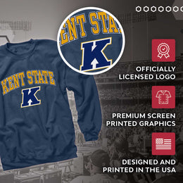 Kent State Golden Flashes Adult Arch & Logo Soft Style Gameday Crewneck Sweatshirt - Navy