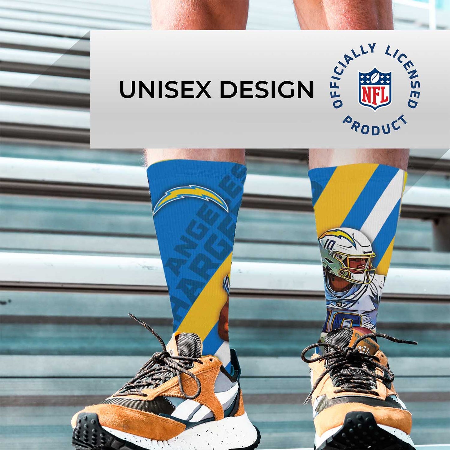 Los Angeles Chargers NFL Youth Player Stripe Sock - Blue