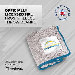 Los Angeles Chargers NFL Silk Touch Sherpa Throw Blanket - Light Blue