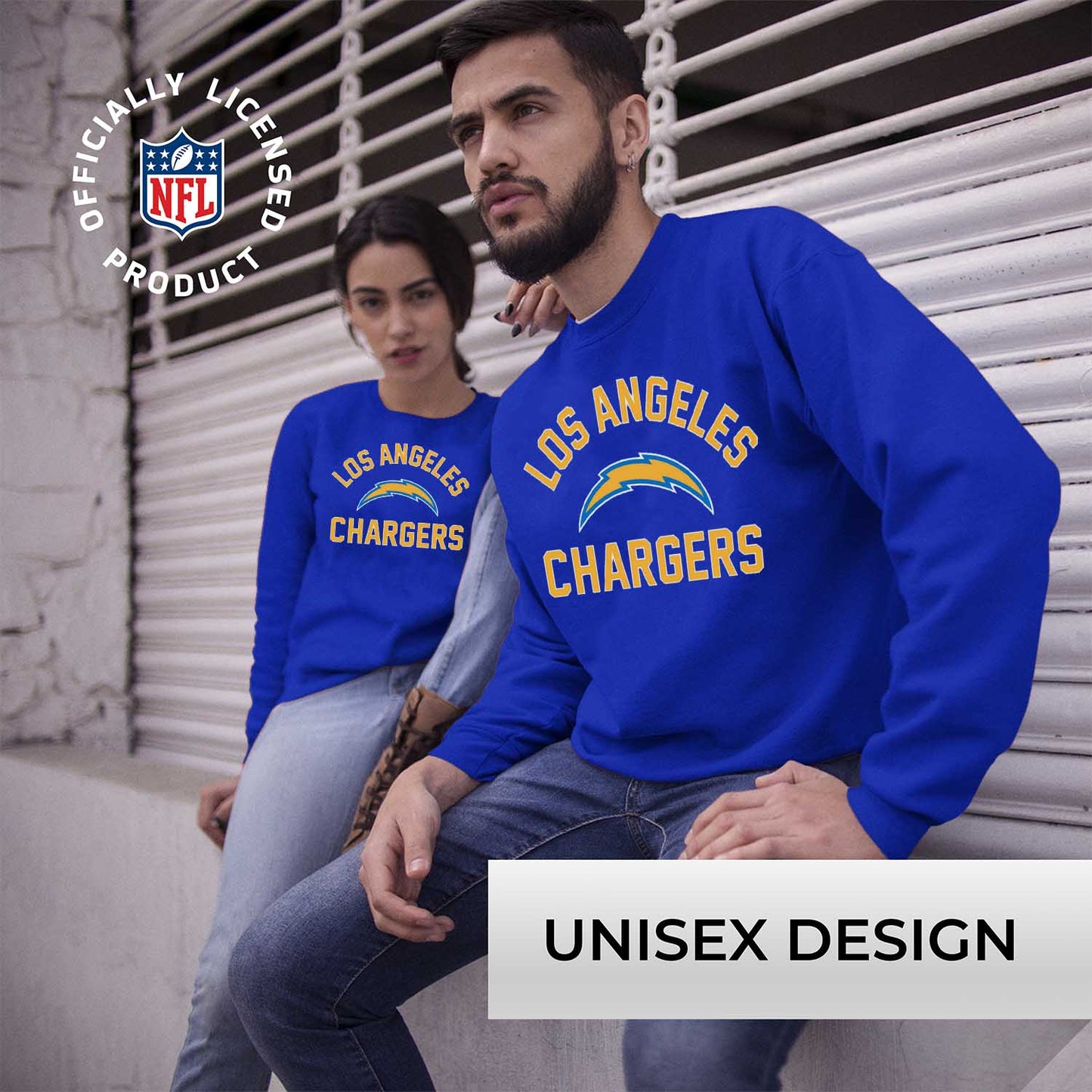 Los Angeles Chargers NFL Adult Gameday Football Crewneck Sweatshirt - Royal