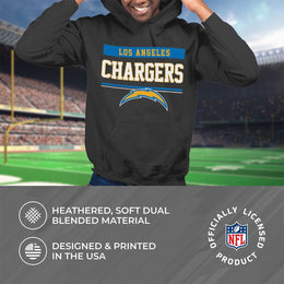 Los Angeles Chargers NFL Adult Gameday Charcoal Hooded Sweatshirt - Charcoal