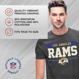 Los Angeles Rams NFL Adult Team Block Tagless T-Shirt - Charcoal